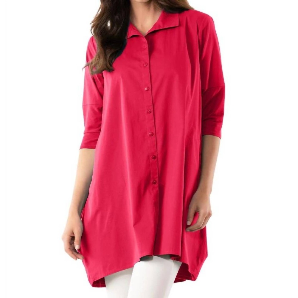 Stella Carakasi Dress Womens S Pink Collared Shirt Trapeze Swing Pockets Buttons
